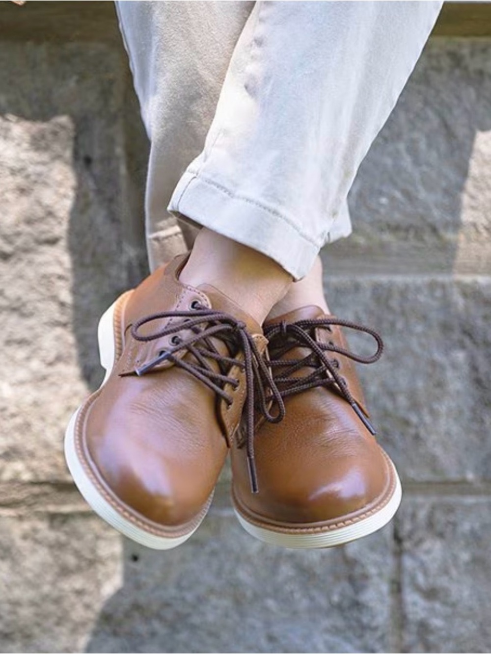 Boys' Joshua Leather Lace Up Oxfords (Youth) Size 4